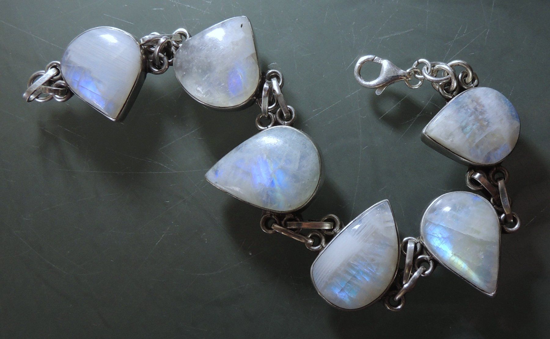 Bracciali & Braccialetti: Rainbow moonstone  Silber 925 Armband 20 cm – Usato da Waldenburg venduto da schaller707 3