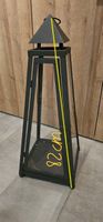 Laterne Metall schwarz H 82cm guter Zustand, Gebrauchsspuren