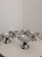 5 Vintage Edelstahl Glacebecher / Eisbecher