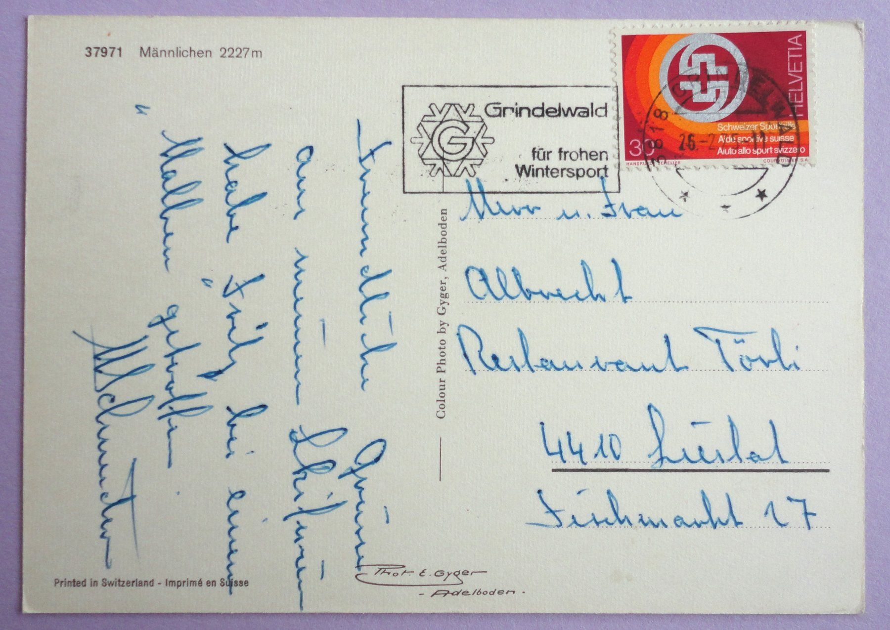 Cartoline postali: Männlichen 2227 m – Usato da Fétigny venduto da Billy2miny 1