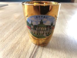 Kloster Ettal Glas Vintage Klein Golden