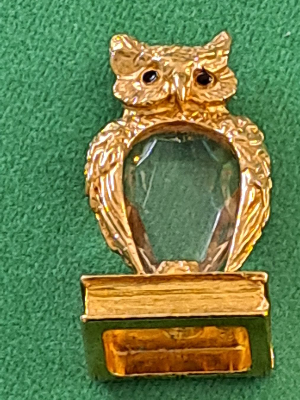 Figuren: Eule Messing mit geschliffenem Kristallglas 7x3cm – Neu (gemäss Beschreibung) aus Spiez von Pistach99 3