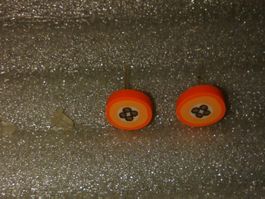 ohrringe modeschmuck,,,orange und braun farben,,,matte