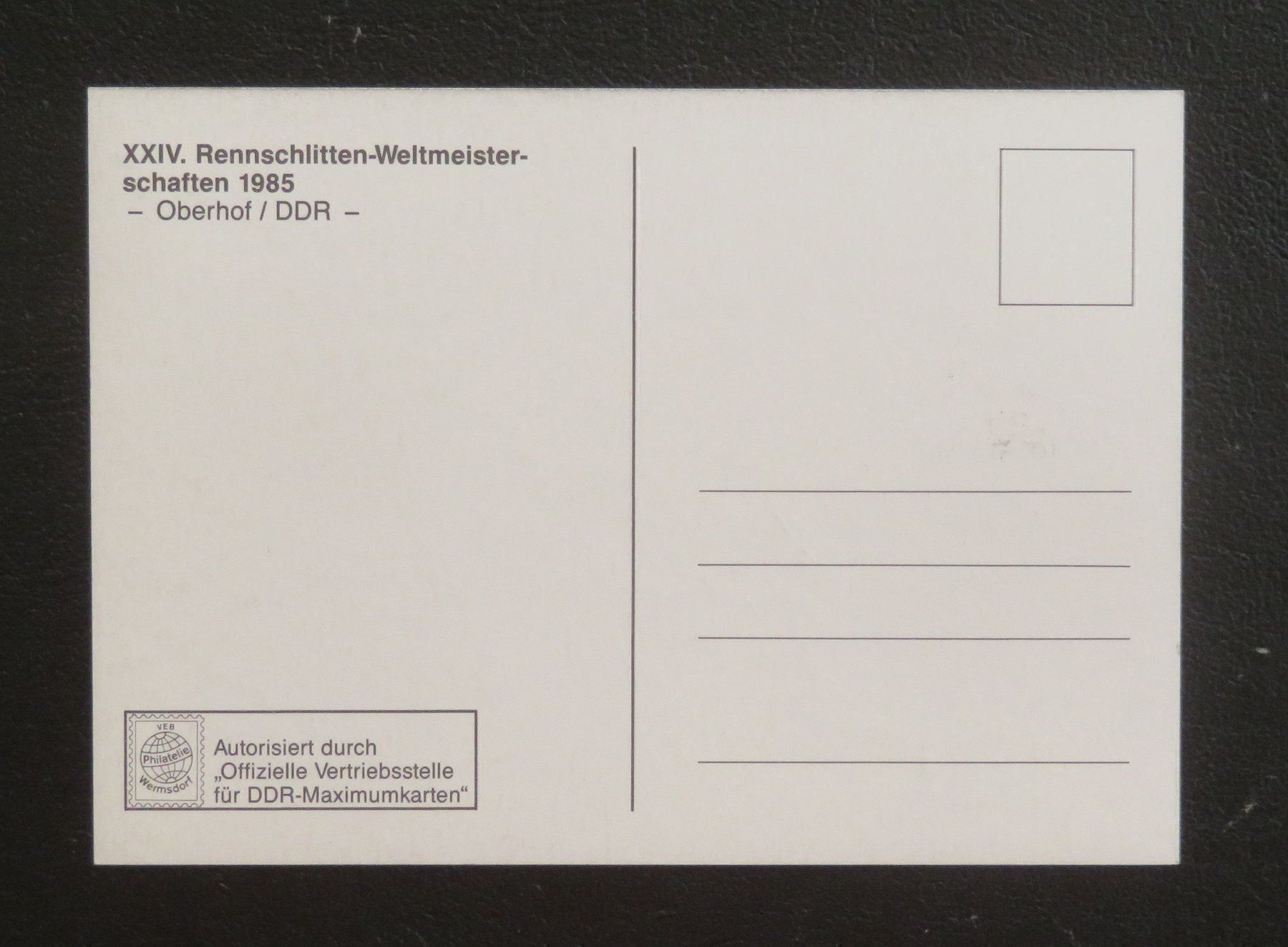 Tutti i francobolli: Maximumkarte Rodel-WM 1985 – Nuovo (secondo la descrizione) da Lachen SZ venduto da peace0 1