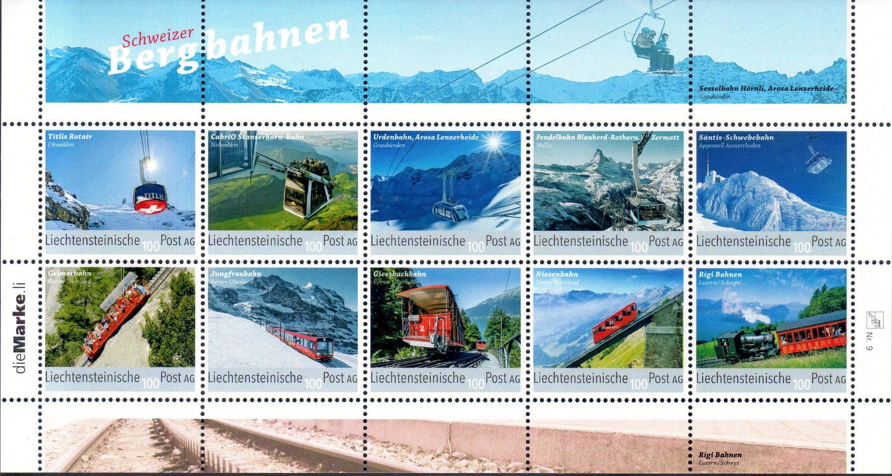 Tutti i francobolli: SCHWEIZER BERGBAHNEN BOGEN ** POSTFRISCH ** - EH50 – Nuovo (secondo la descrizione) da Losone venduto da EM2019
