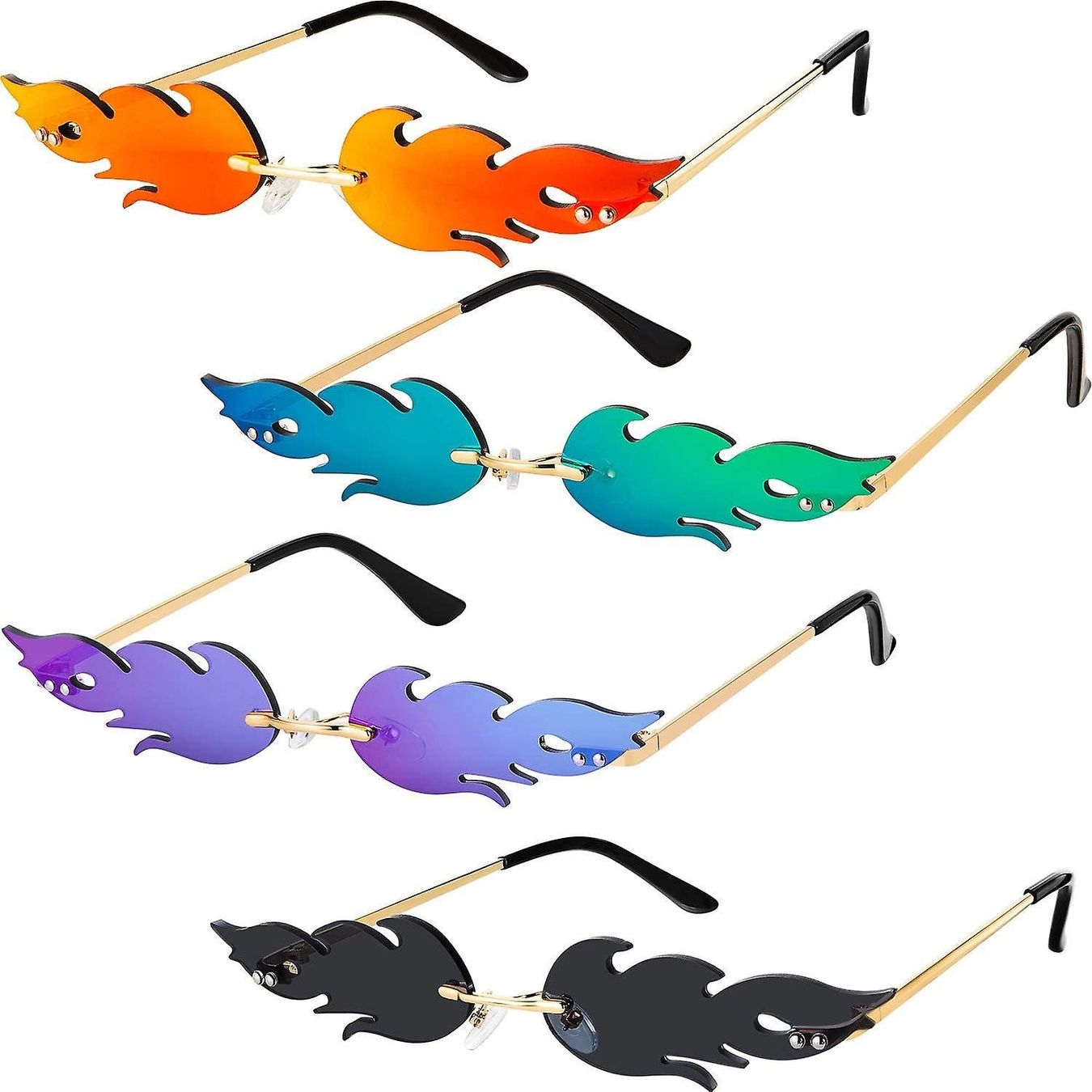 Occhiali & Lenti: Candy Flame Brille, Gadget, Meme Glasses, Rot, Orange, Blau – Nuovo e nell'imballaggio originale da Winterthur venduto da YaV 4