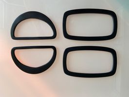 2 pairs de poignées pour sac - en résine noire