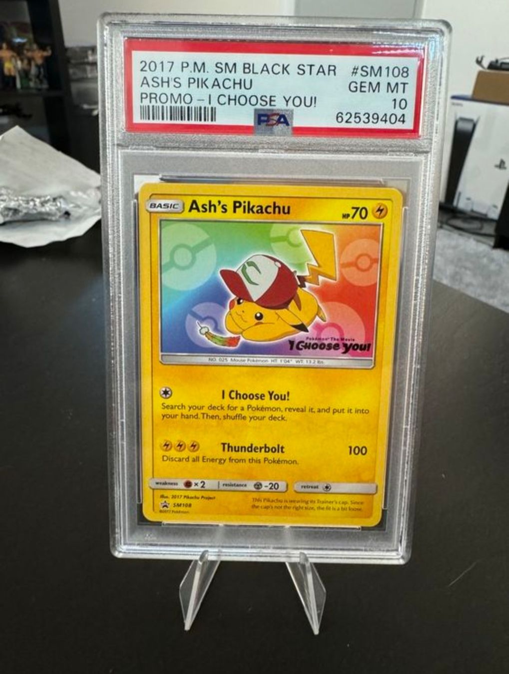 Pokémon Carte collezionabili: Ashs Pikachu SM108 PSA 10 Gem Mint 2017 – Nuovo (secondo la descrizione) da Neuhausen venduto da eli_prs6
