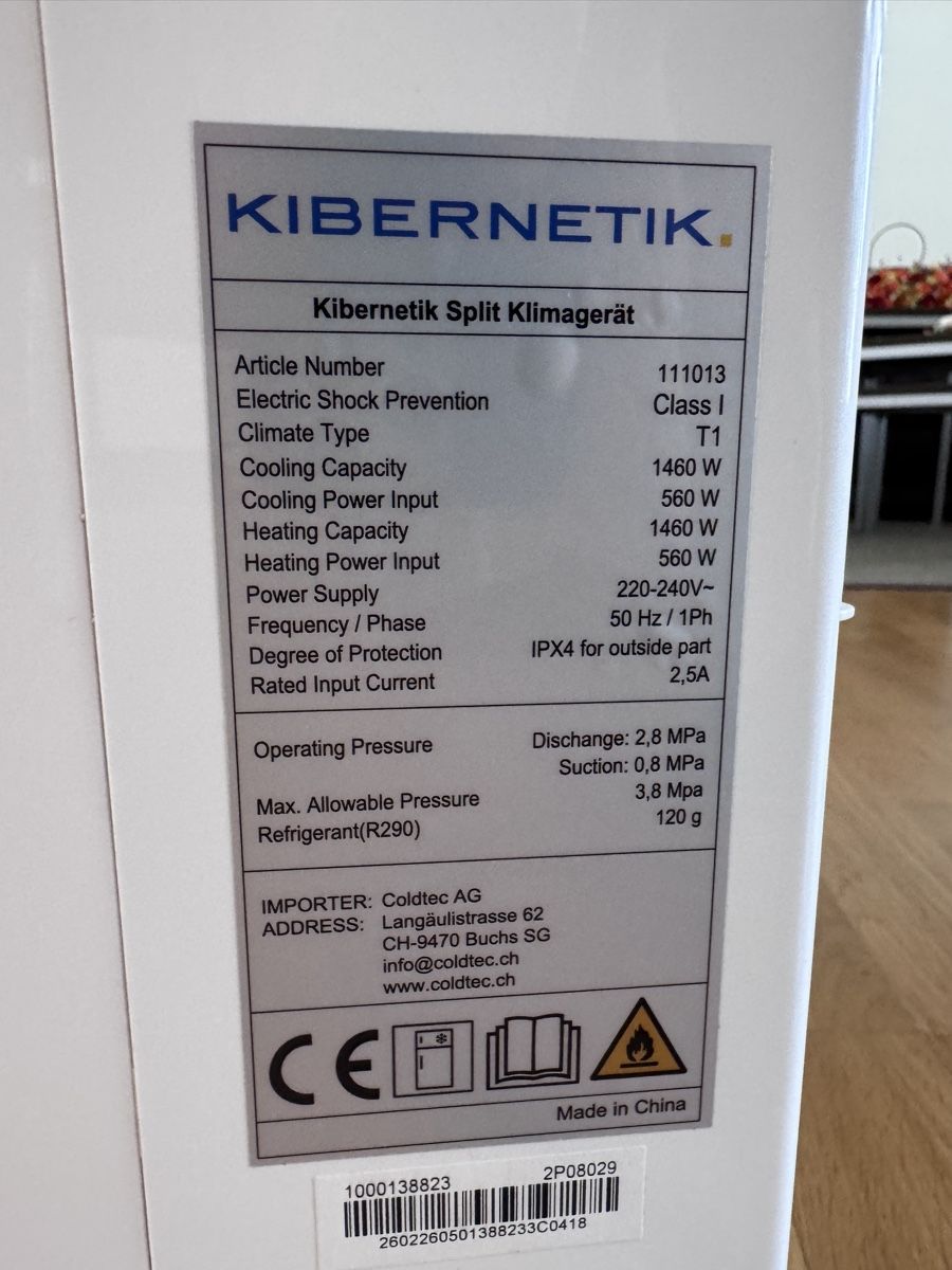 Kibernetik Klimageräte: KIBERNETIK Split Klimagerät weiss, neuwertiger Zustand – Gebraucht aus Chur von Novida 6