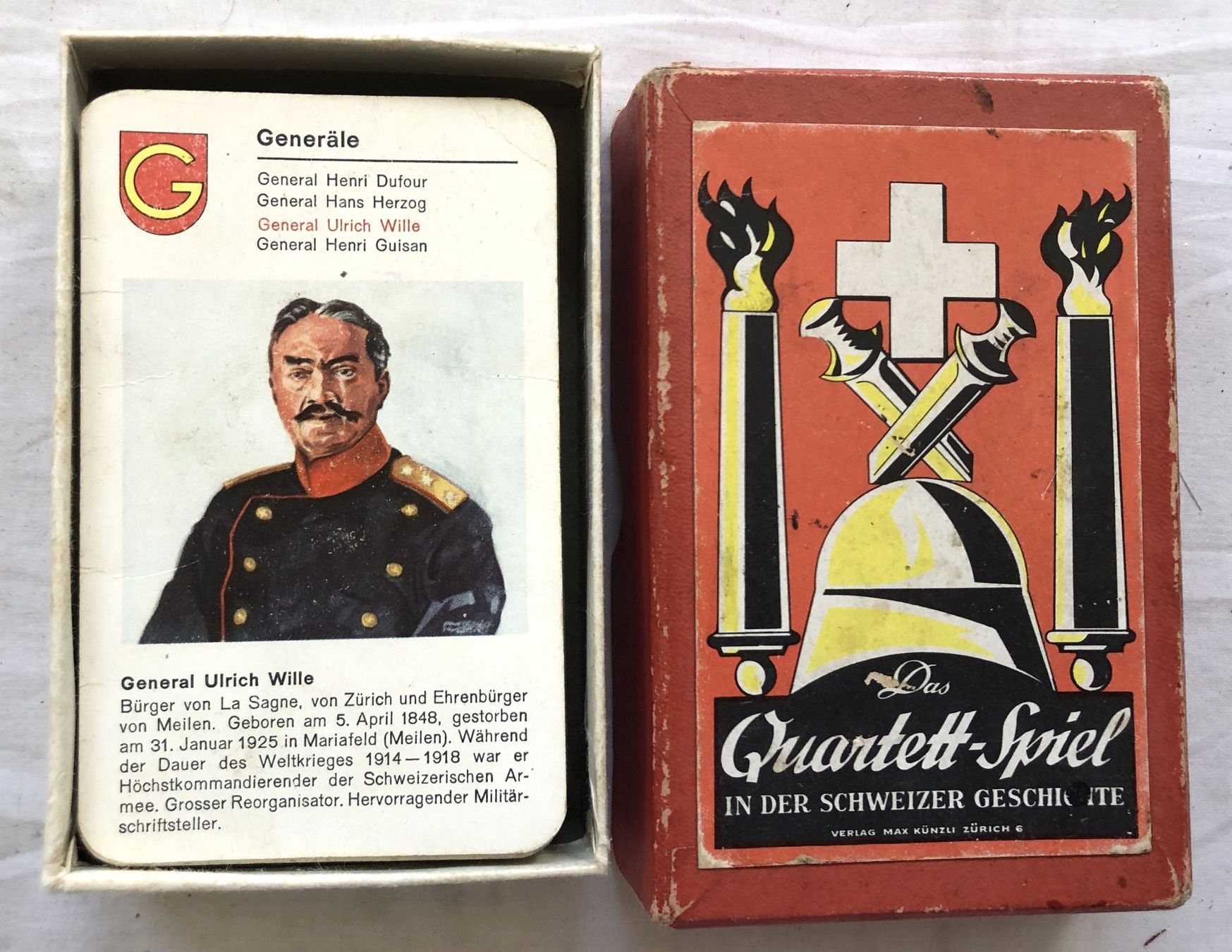 Spiele: Altes Quartett-Spiel der Schweizer Geschichte - um 1930 – Gebraucht aus Schaffhausen von durruti 2