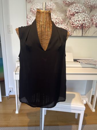 Bluse schwarz ärmellos, Monoprix, 36/38