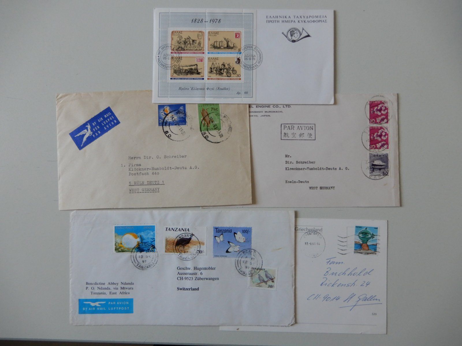 Alle Briefmarken: Top Briefe Afrika und Griechenland – Gebraucht aus Nürensdorf von Wini56