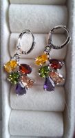 Boucles d'oreilles pierres multicolores argent 925