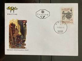 Österreich 1969 illustriert Ersttagsbrief Tag der Briefmarke