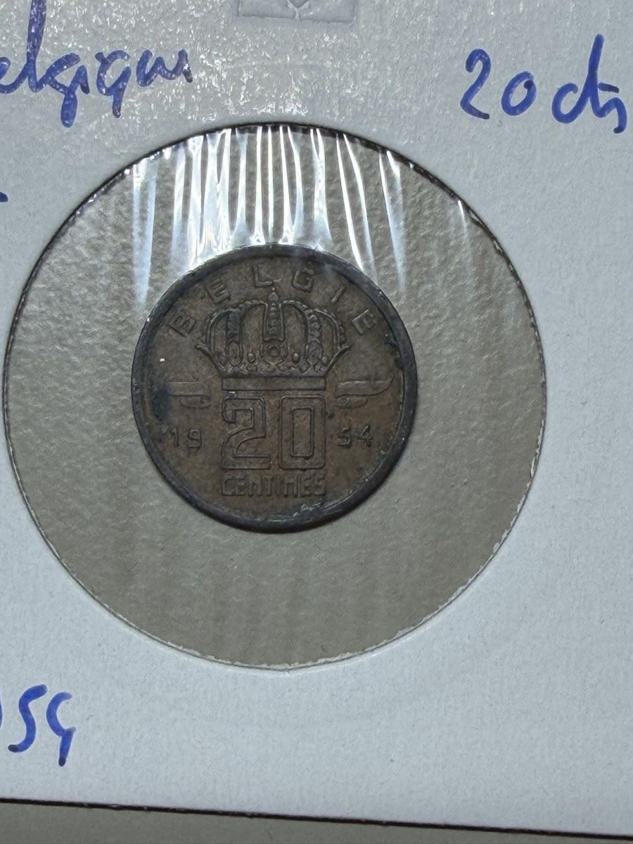 Tutti le monete: Belgique - 20 centimes - 1954 – Usato da Payerne venduto da Mike1682
