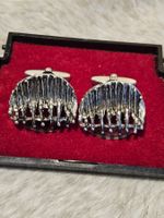 Vintage trendige 70er Brutalist Metall Manschettenknöpfe NEU