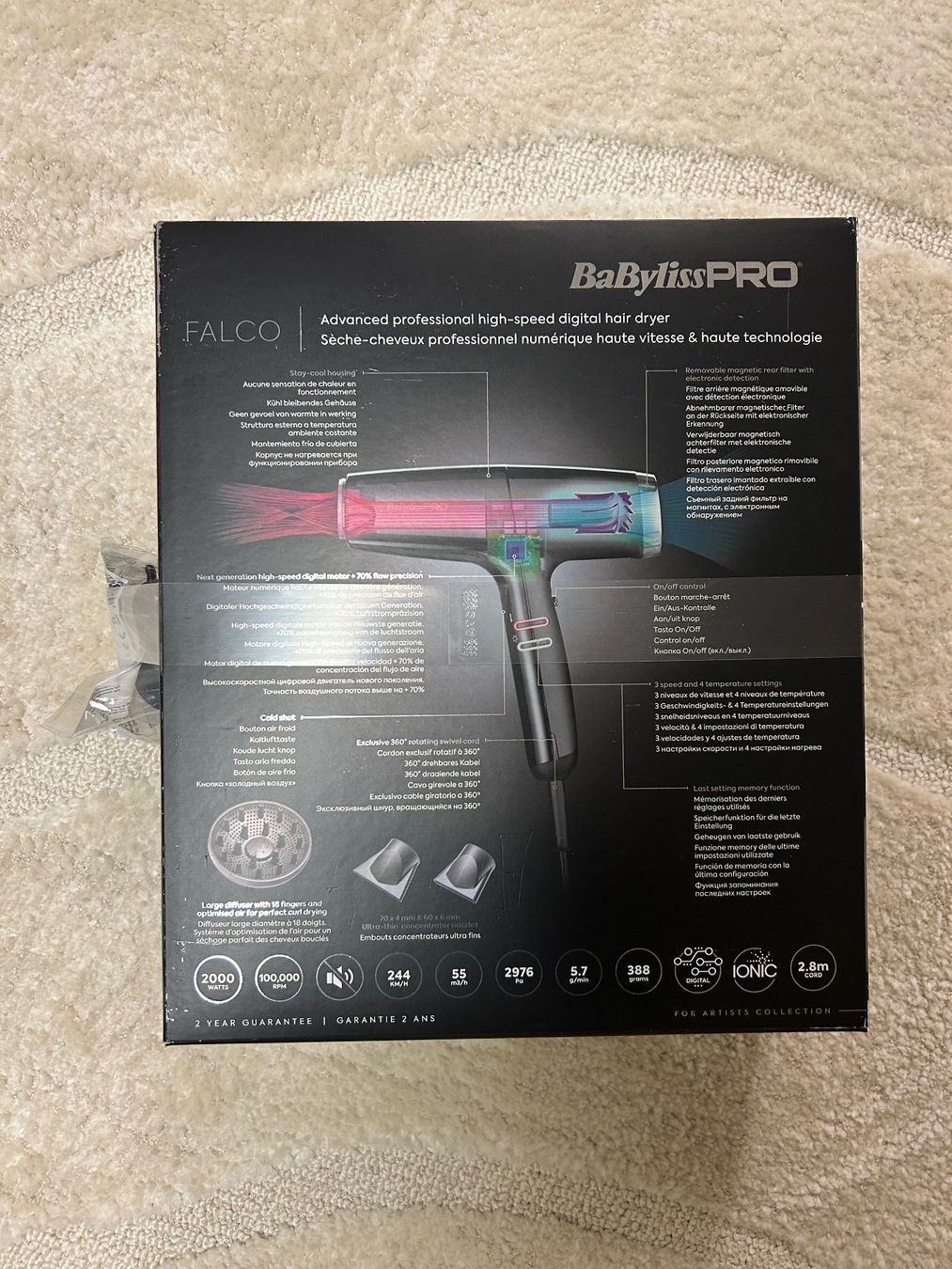 BaByliss Asciugacapelli: NEU - BaByliss Pro Falco, 2000 W – Nuovo e nell'imballaggio originale da Engelburg venduto da Quinti15 3