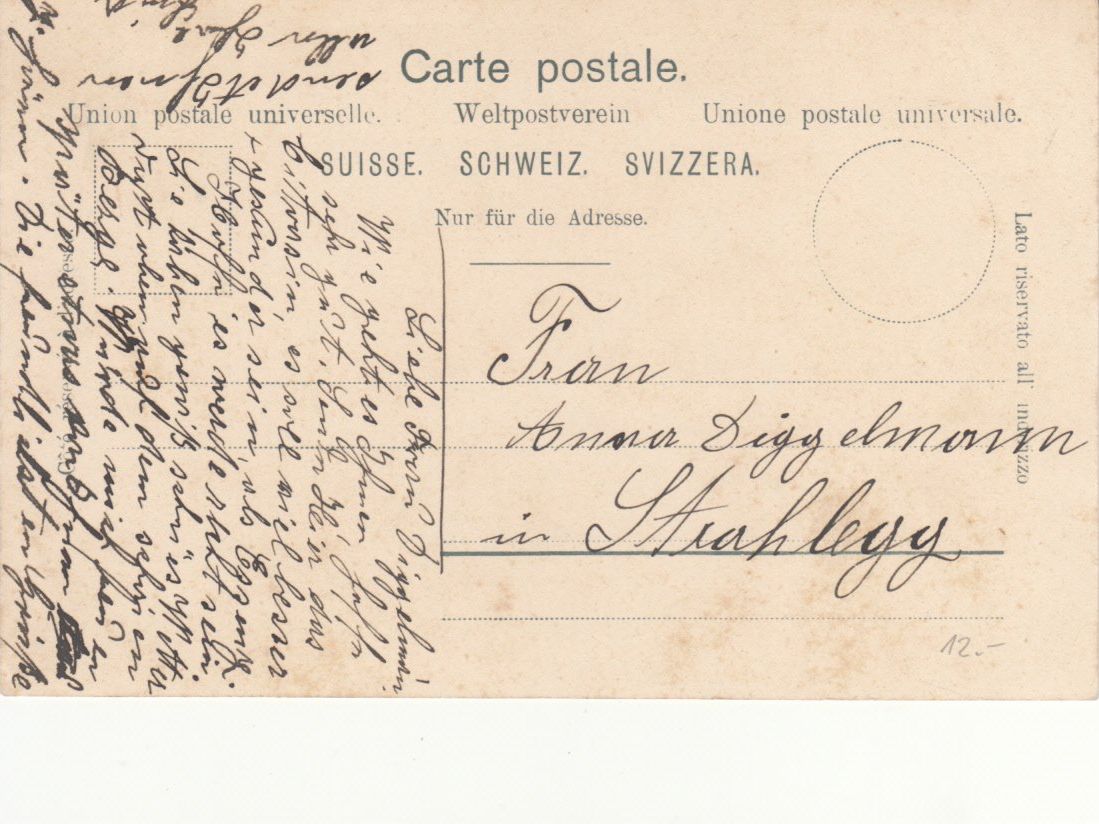 Cartoline postali: Zürich Wasserkirche ca. 1910 – Usato da Bürglen TG venduto da StampGraf 1