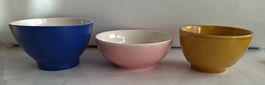 3er Set Rössler Müslischalen, Dessertschalen Vintage