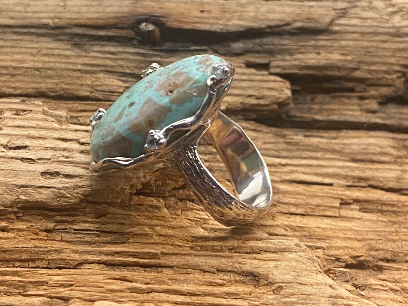 Anelli: Statement Silber Ring mit Riesen Türkis, Gr.56 – Nuovo (secondo la descrizione) da Luzern venduto da S.Kern01 1
