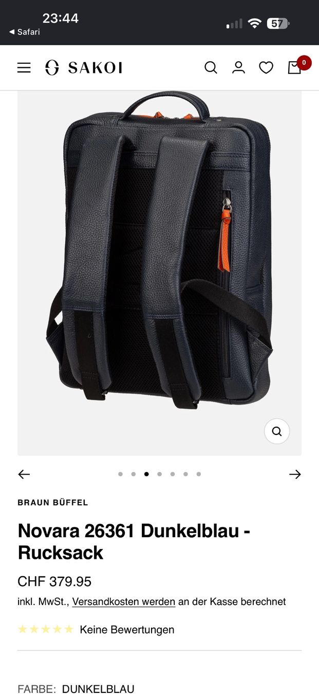 Zaini: RUCKSACK BRAUN BÜFFEL NOVARA DUNKELBLAU – Nuovo (secondo la descrizione) da Birr venduto da WalkyriaM 4