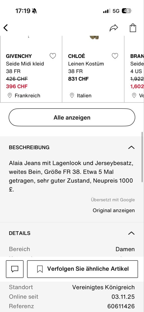 Alaia Jeans: Alaia jeans FR 38 – D'occasion à Zürich par ritzo1 3