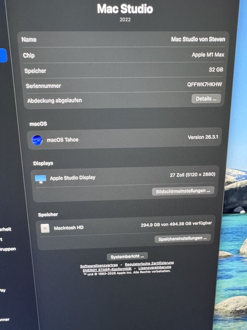 Apple PC: Mac Studio M1 Max inkl. Apple Studio Display 27" – Usato da Sargans venduto da Steven.S 7