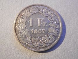 1 Fr. 1887 silber  uralt
