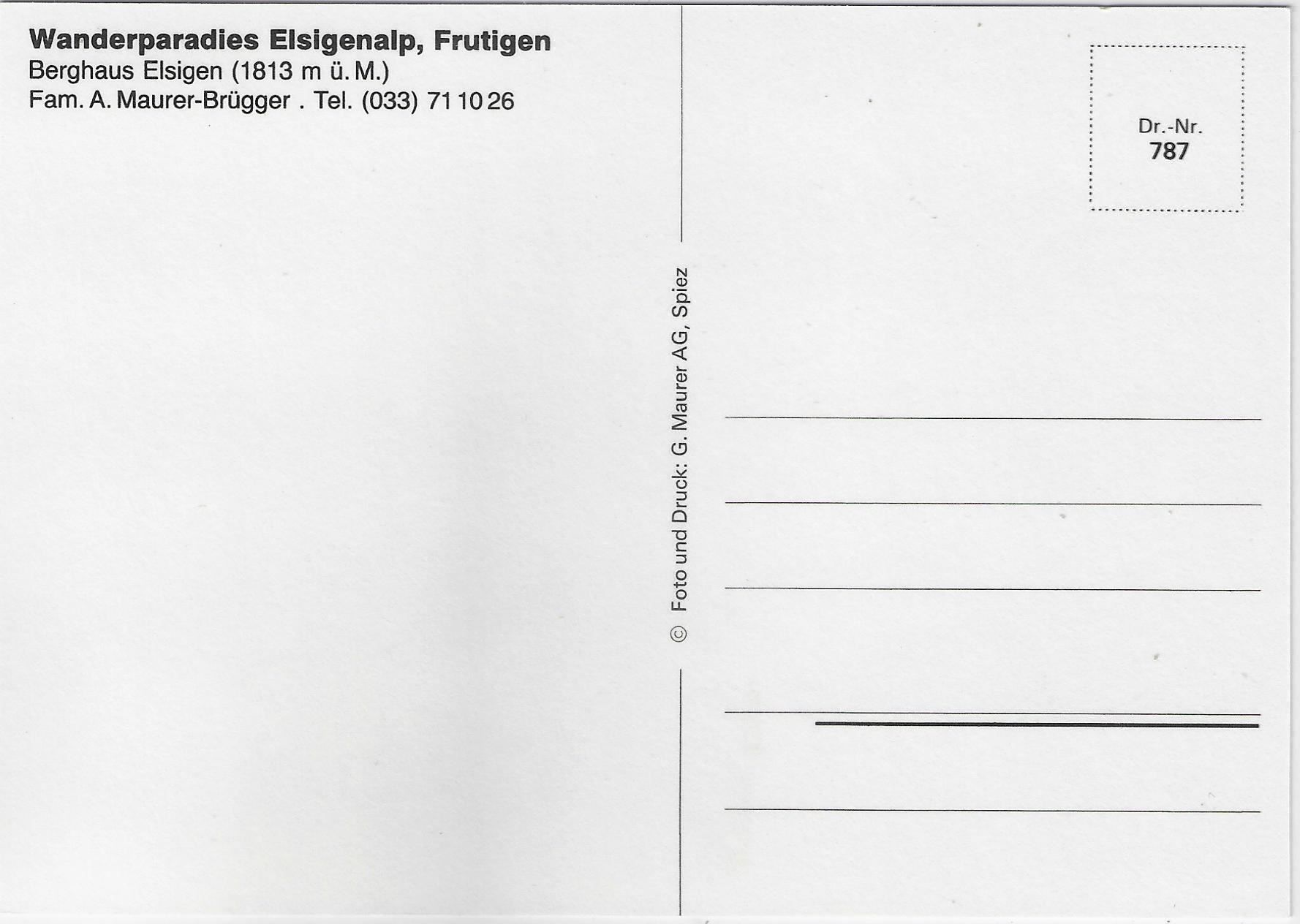 Ansichtskarten: Wanderparadies Elsigenalp - Frutigen – Gebraucht aus Ettingen von Kartenplanet 1