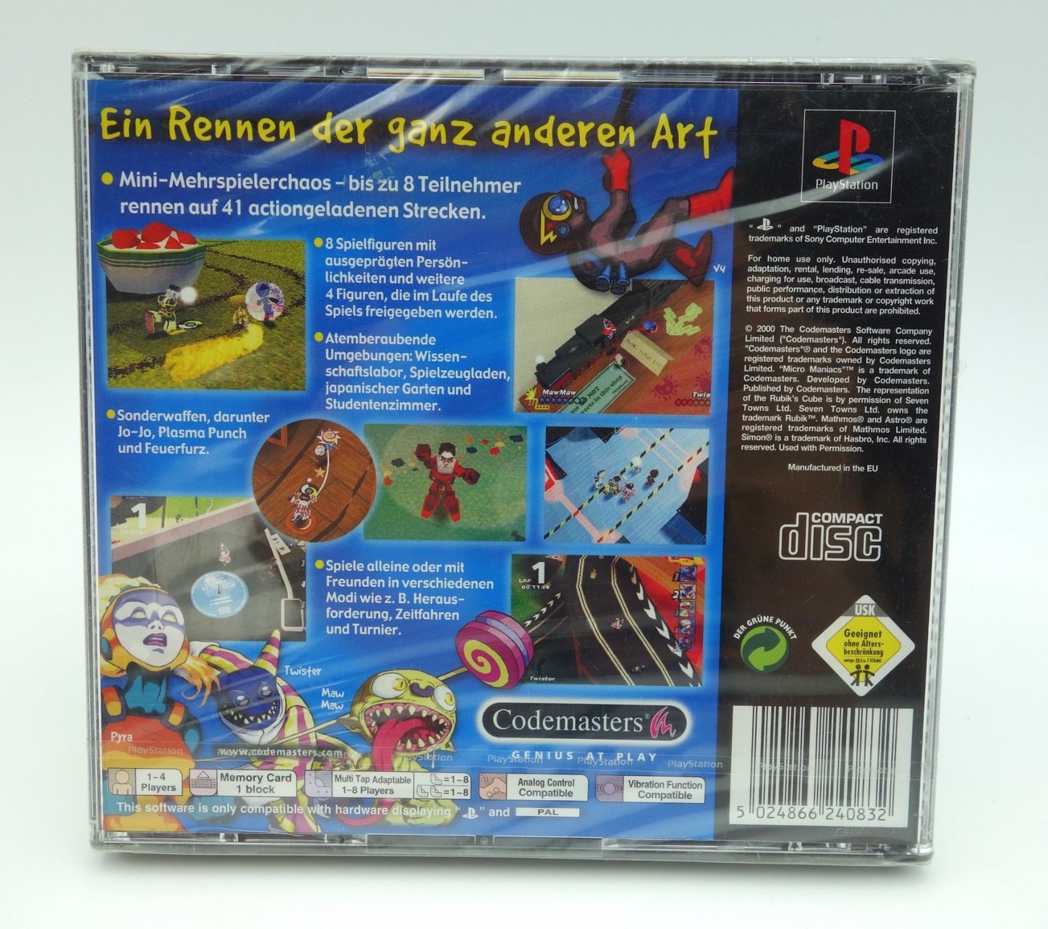 Sony Spiele: Micro Maniacs, PS1 Game, Codemaster, neu – Neu und originalverpackt aus Wil SG von Donaldus 1
