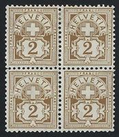 1906, 2 RP. ZIFFER, VIERERBLOCK 80 x 4, *