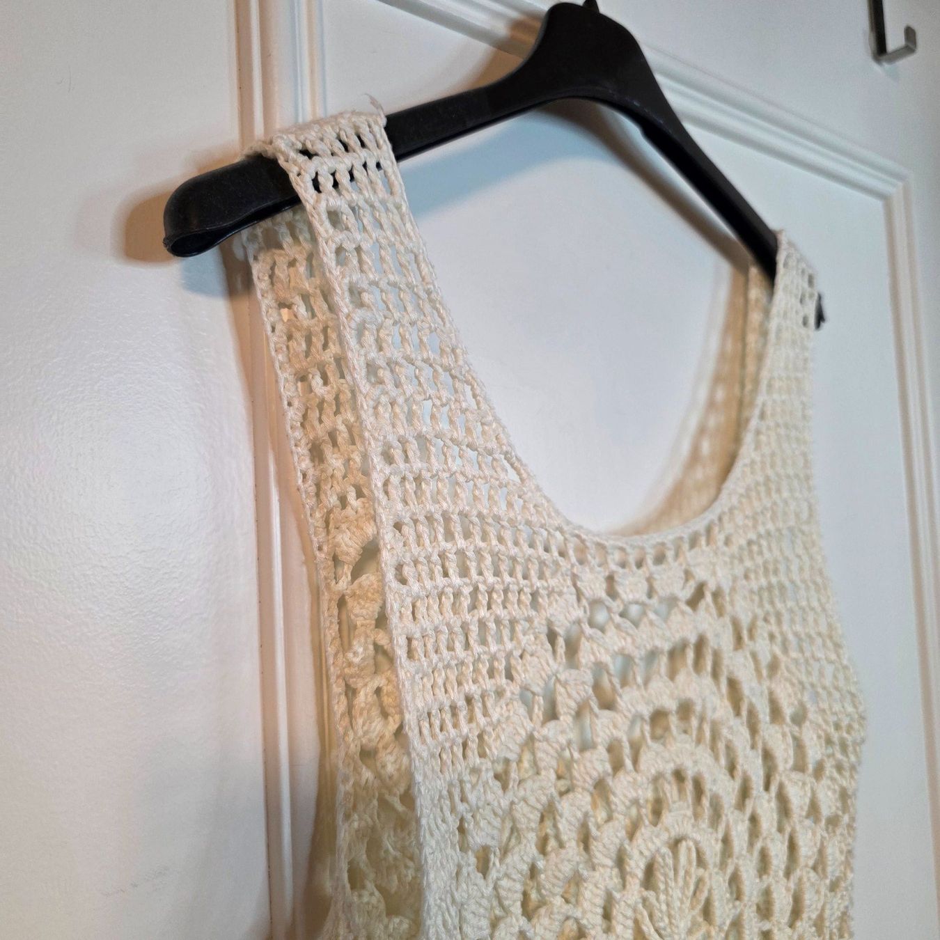 Top: Boho Häkeltop Creme Fransen M  Sommer – Usato da Wald ZH venduto da CapLux 3
