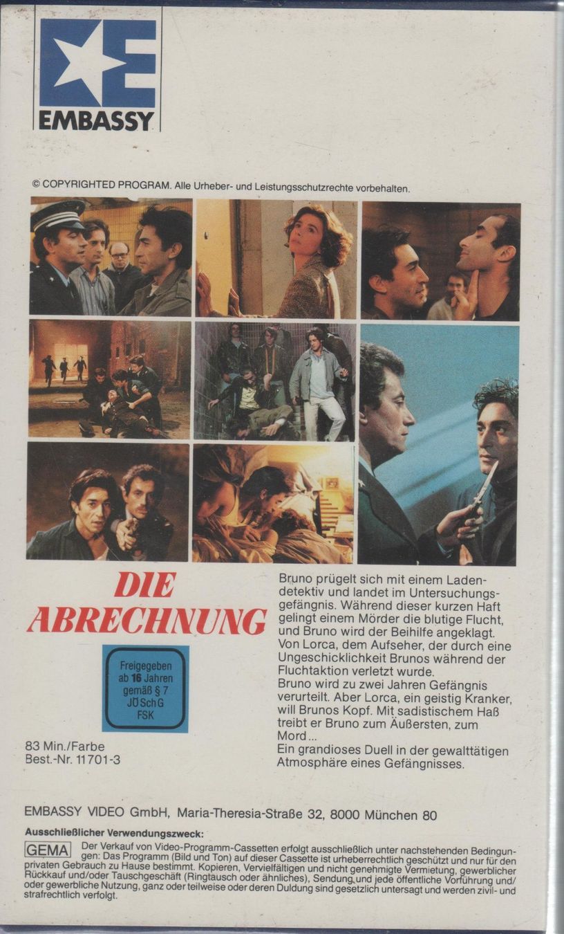 Alle VHS: Die Abrechnung - Embassy VHS 11701-3 – Gebraucht aus Remetschwil von Hofiii 1