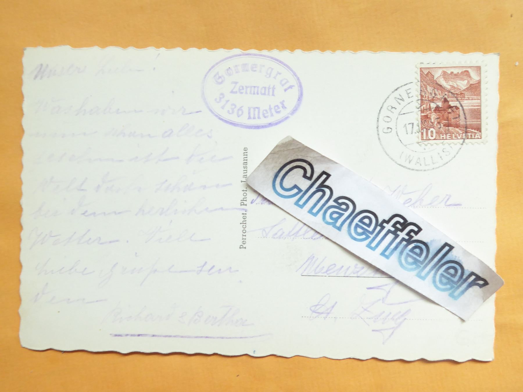 Cartes postales: Gornergrat, Hotel Kulm et le Cervin – D'occasion à Zürich par Chaeffeler 1
