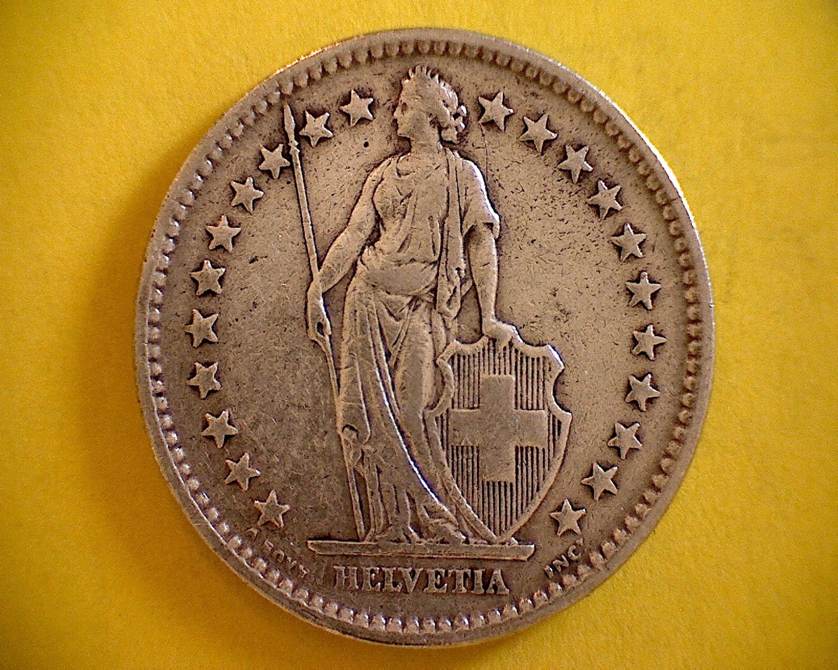 Alle Münzen: 2 Fr. 1922 – Gebraucht aus Buchs AG von Ged8 1