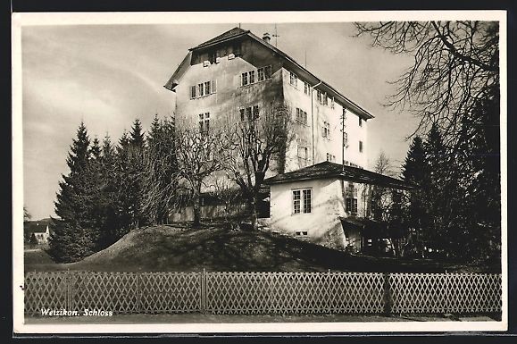 Cartoline postali: AK Wetzikon, Blick aufs Schloss, 1940 – Usato da Berlin venduto da bartko-reher