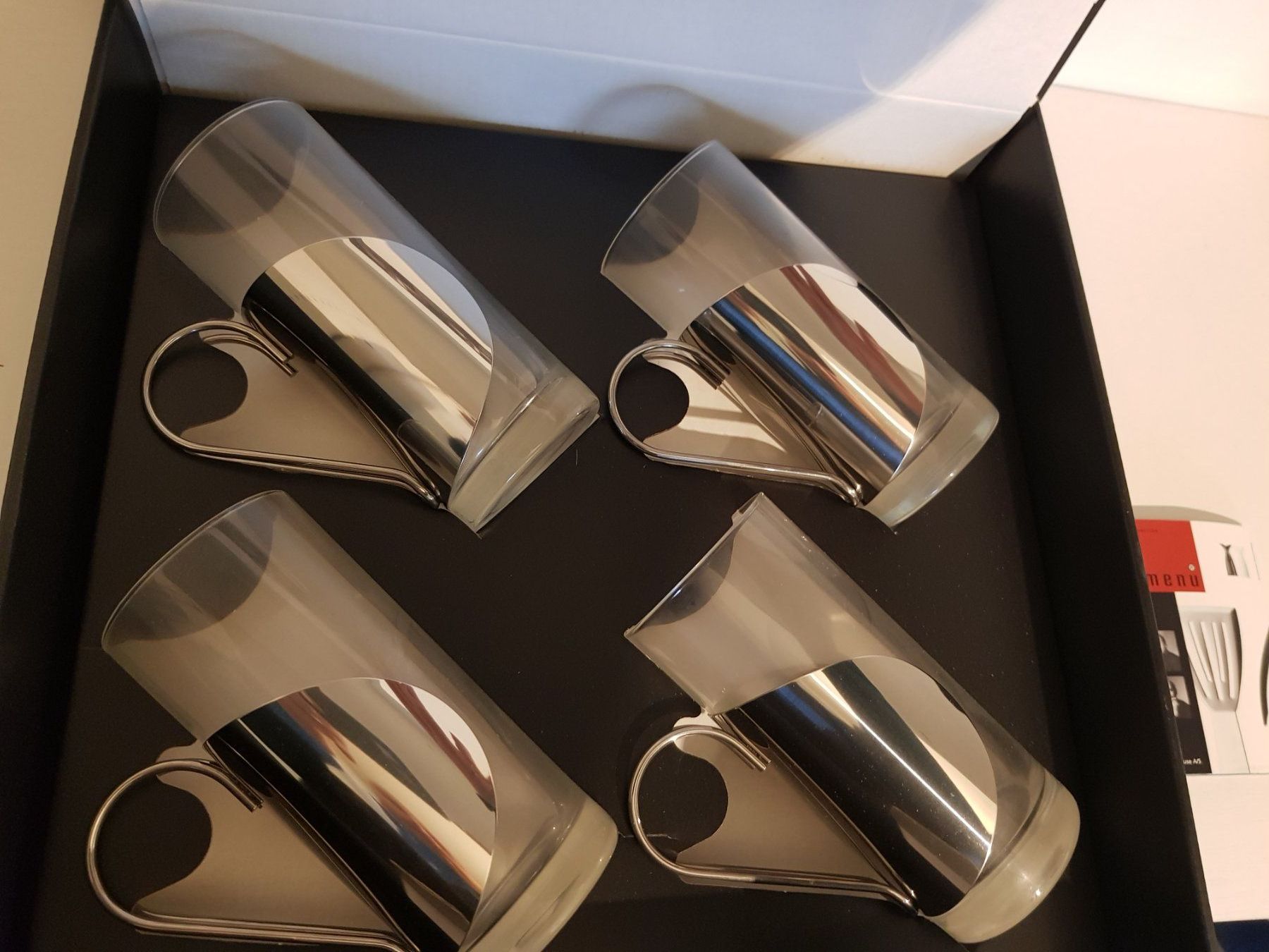 Bicchieri: Menu Danish Steel House Kaffeegläser mit Tablett Set – Usato da Münchenstein venduto da tsp01 2