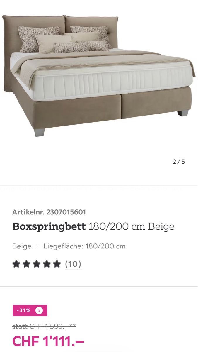 Mömax Letti: Boxspringbett – Usato da Triengen venduto da arb_lsx7 1