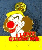 I  ❤  CLOWNS PIN GEPRÄGT GOLDIG LIMITIERT 52/150