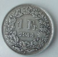 1.- Einfränkler EINE Münze wahlweise  1944 od. 1945 gelaufen