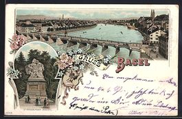 Litho Basel, Strassburger Denkmal, Stadt