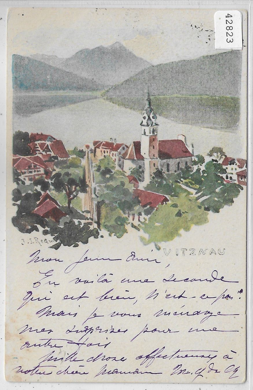 Cartoline postali: Vitznau - Künstlerkarte – Usato da Ettingen venduto da Kartenplanet