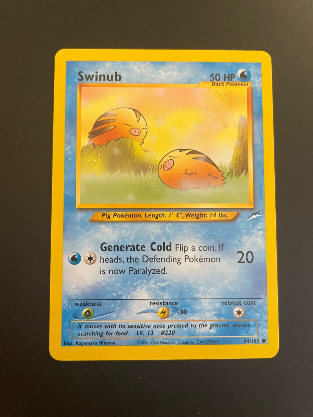 Pokémon Carte collezionabili: Swinub 84/105 Neo Destiny – Usato da Zürich venduto da pokemon_cards