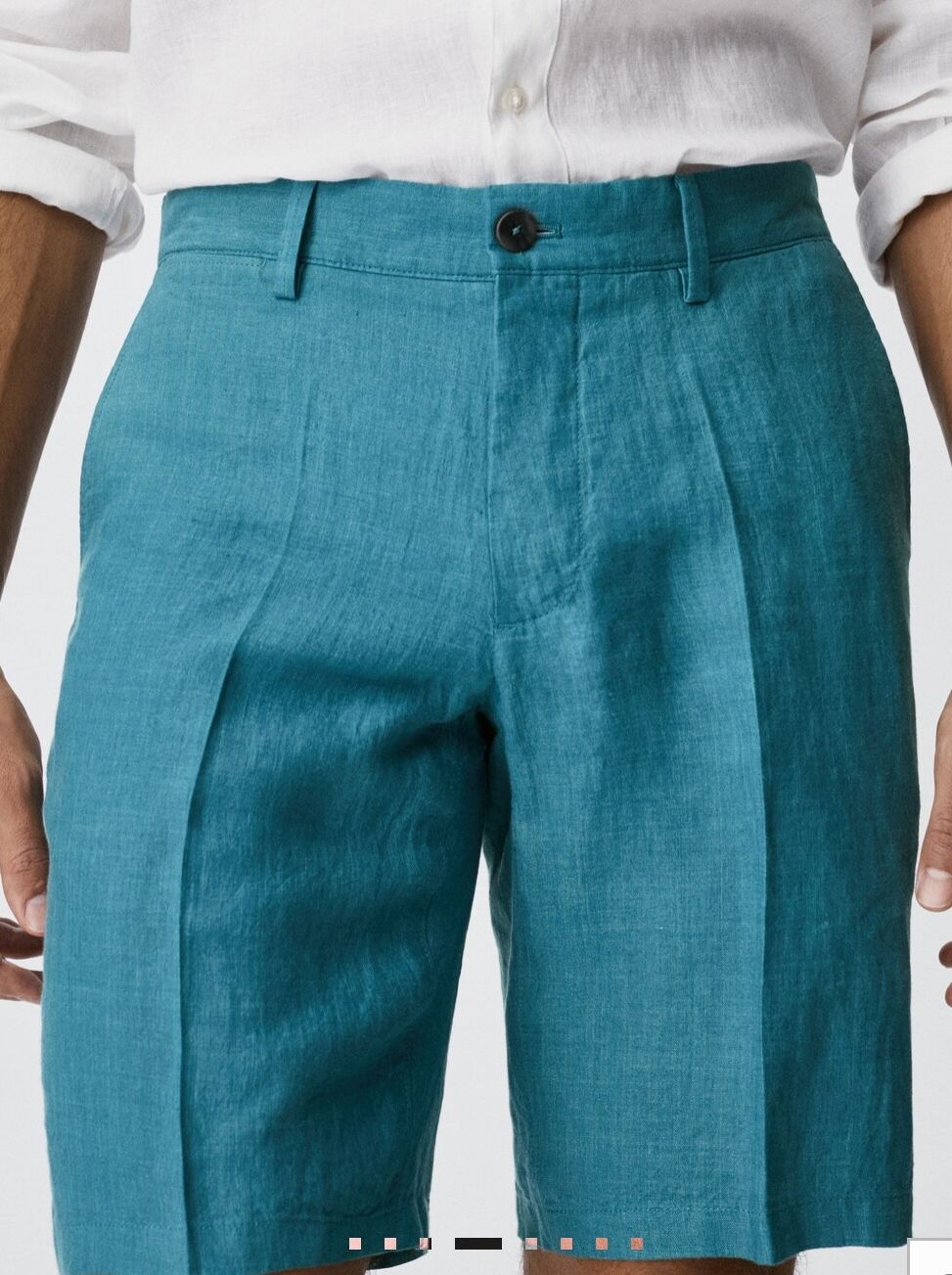 Mango Hosen: Mango Leinen-Bermudas Türkis Gr. 46 - Sommer-Style! – Neu und originalverpackt aus Stäfa von krp54 5