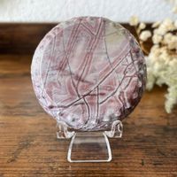 ✲ Bilderjaspis Trommel Untersetzer ✲ 104g / Ø 54mm Jasper