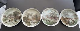 Winterliche Zierteller 4er Set Deko Teller Winterlandschaft 