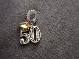 Silber Charm Zahl 50 +Garantie