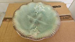 Grande ciotola centrotavola in ceramica azzurra e beige