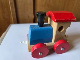 Vintage Holz Spielzeug Lokomotive
