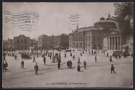 AK Genéve, La Place Neuve, 1916